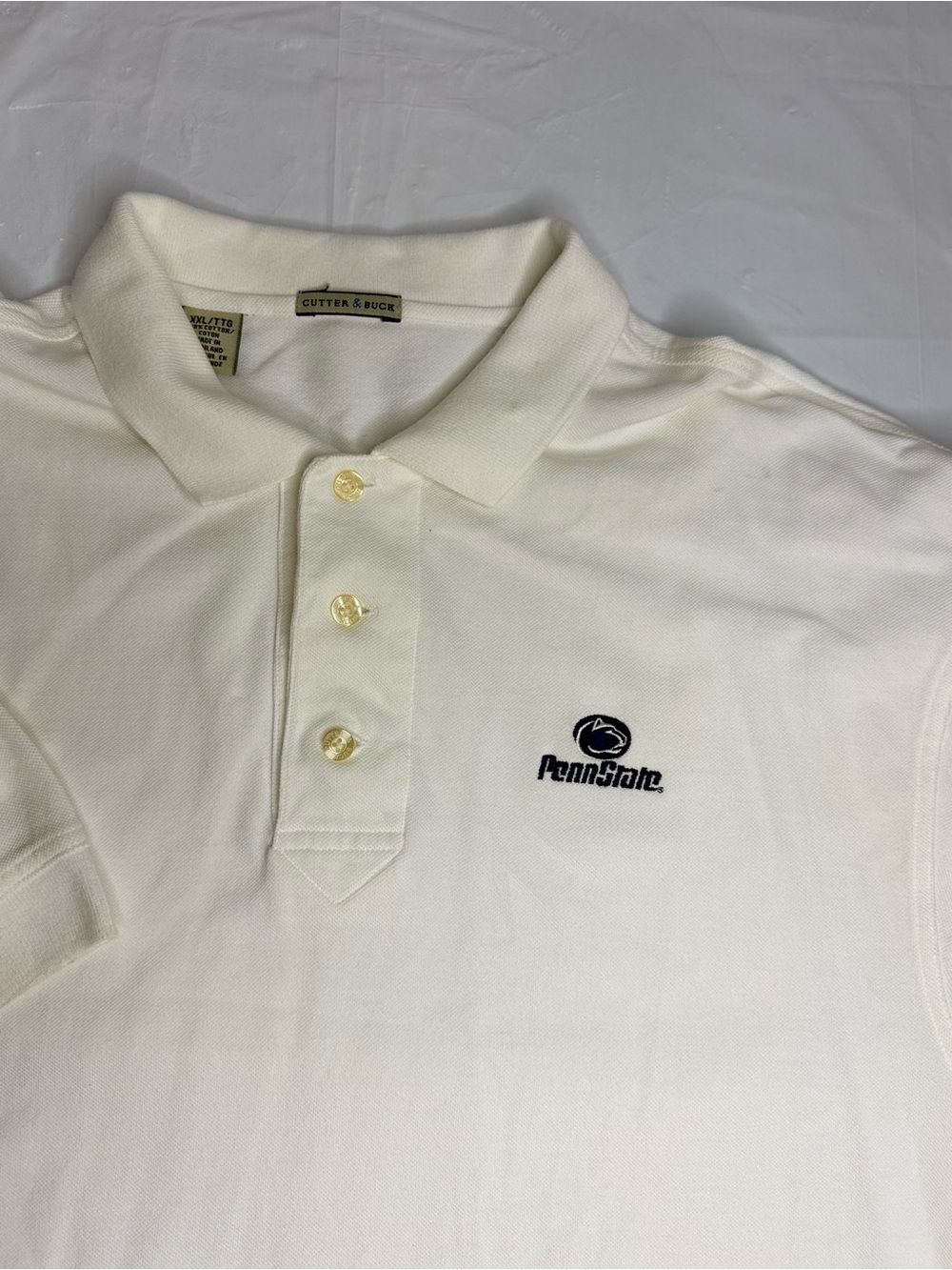 Cutter & Buck Penn State Polo Shirt XXL White Embroidered Logo Golf 2XL
